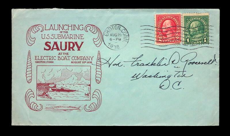 USS Saury Launching Commemorative Cover