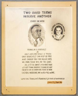 Roosevelt Campaign Poster, 1940