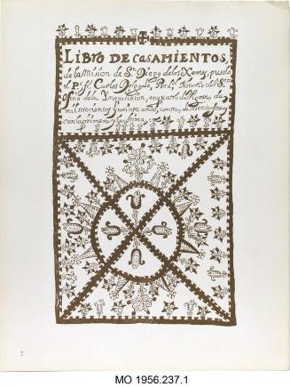 Portfolio of Spanish Colonial Design, Plate 1: Jemez Book of Marriages